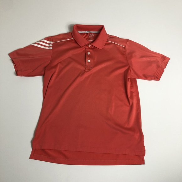 Adidas Polo Shirt Mens Small Pink Short Sleeve Golf Climacool Polyester J106 - Picture 1 of 5